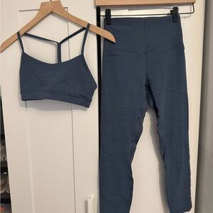 lululemon iron blue align leggings set